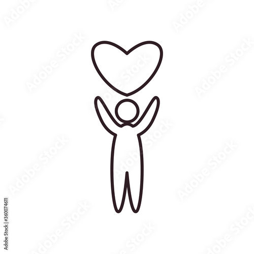 Avatar person with heart line style icon vector design