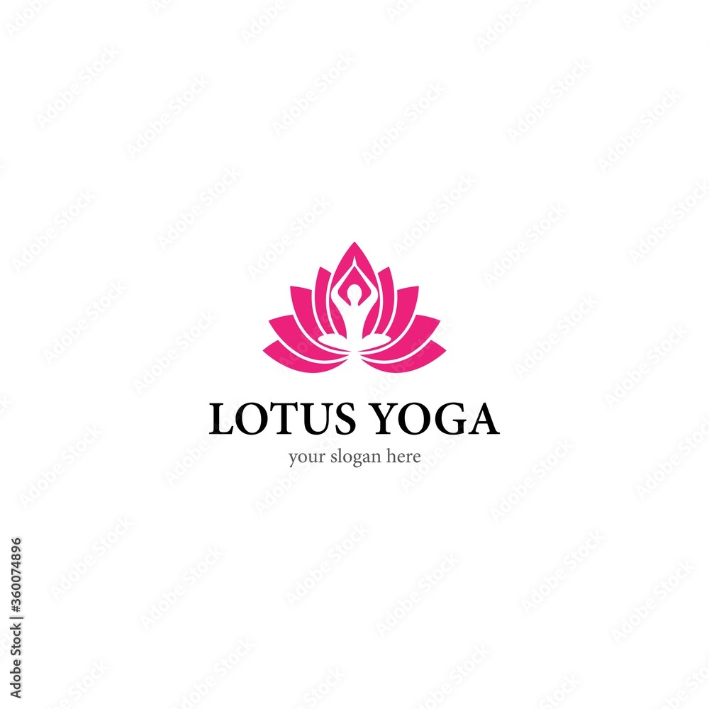 Lotus yoga logo template icon design