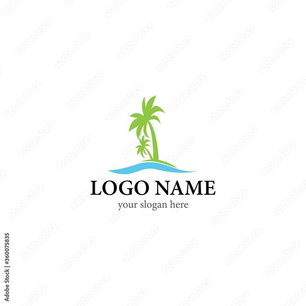 Palm tree summer logo template vector Palm tree summer logo template vector