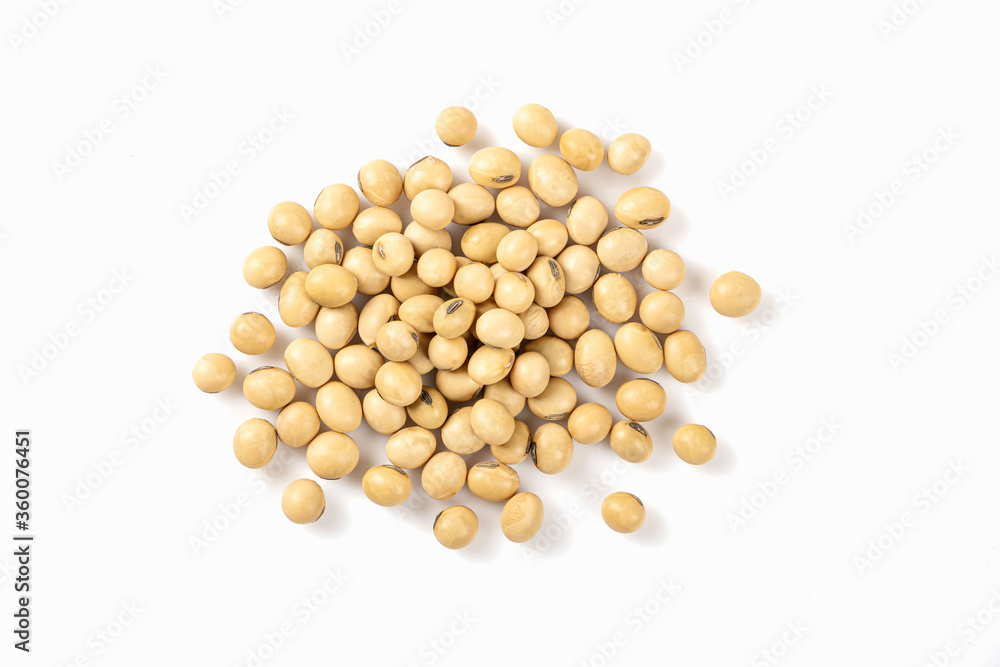 Top view Soybean isolated on white background. Top view Soybean isolated on white background.