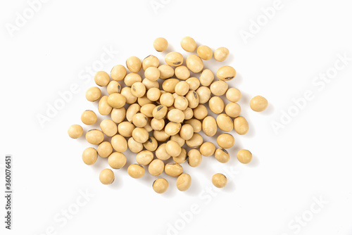 Top view Soybean isolated on white background.