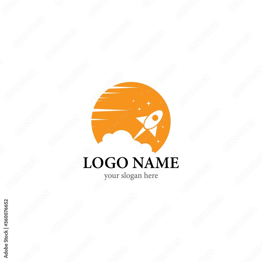 Rocket logo template vector icon design