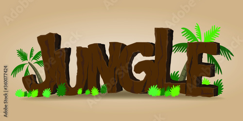 Jungle text effect ilustrator