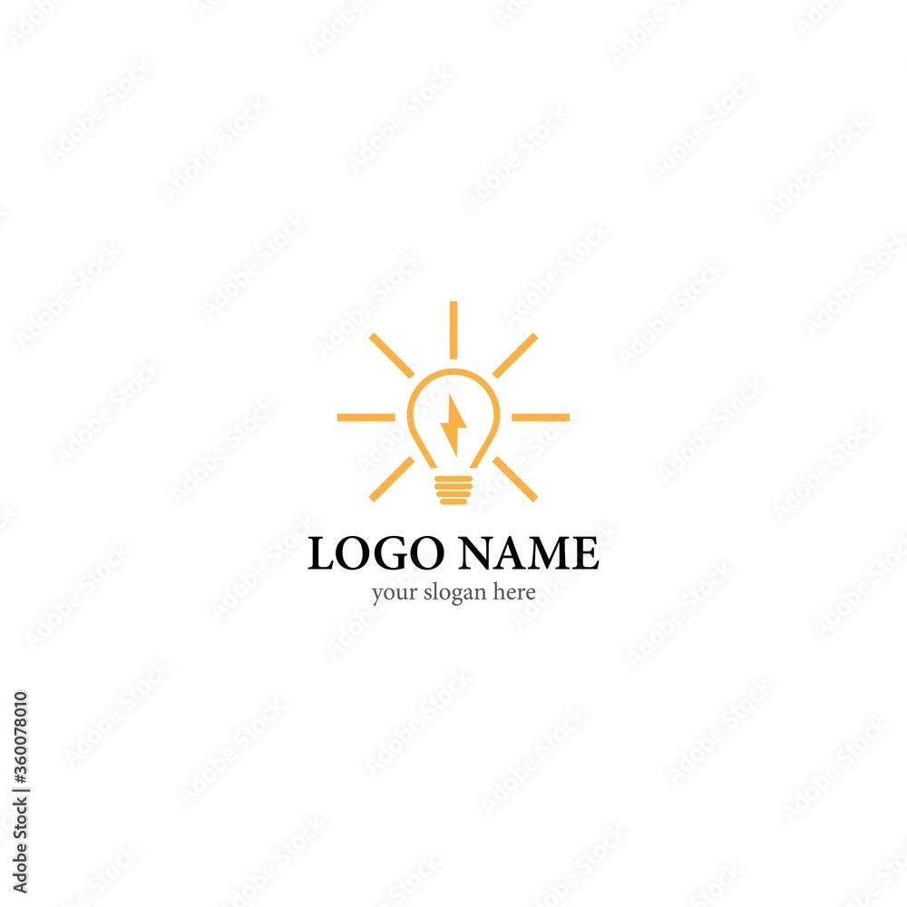 Lamp logo template icon design