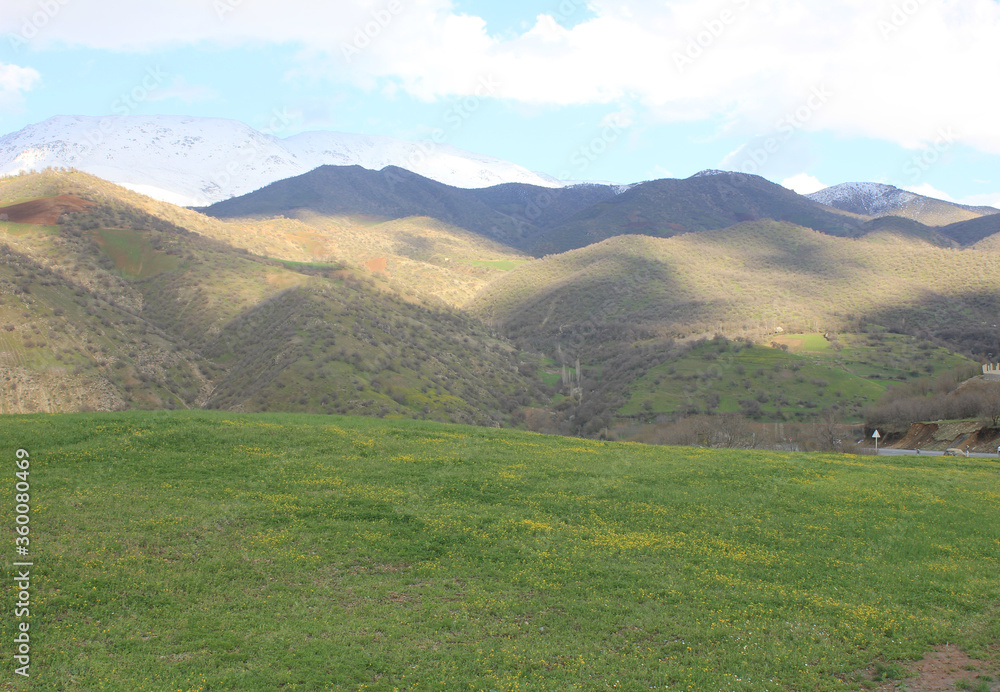 landscape with mountains and blue sky landscape with mountains and blue sky