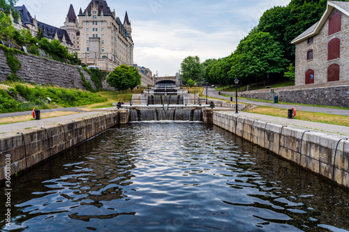 Aerial view of the rideau Canada in Summer with no people