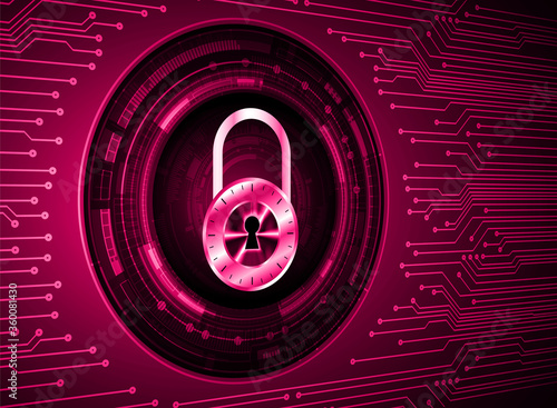 Closed Padlock on digital background, cyber security