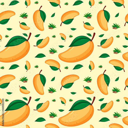 Seamless background design with mango