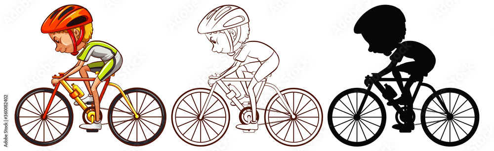 Fototapeta premium Set of cycling athlete