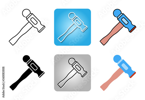 hammer icon set isolated on white background for web design