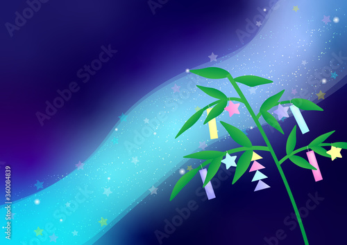 七夕　天の川　夜空　背景　milky way background