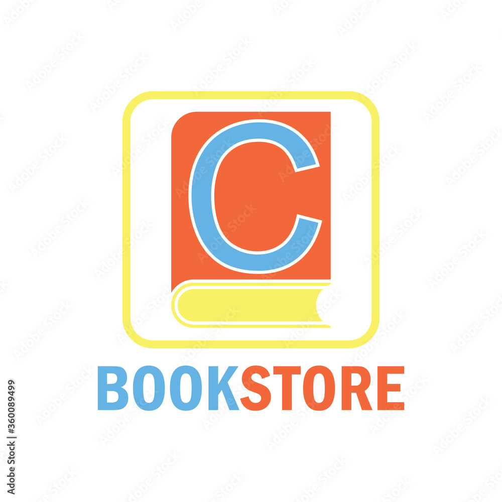 book store logo with alphabet C. vector illustration book store logo with alphabet C. vector illustration