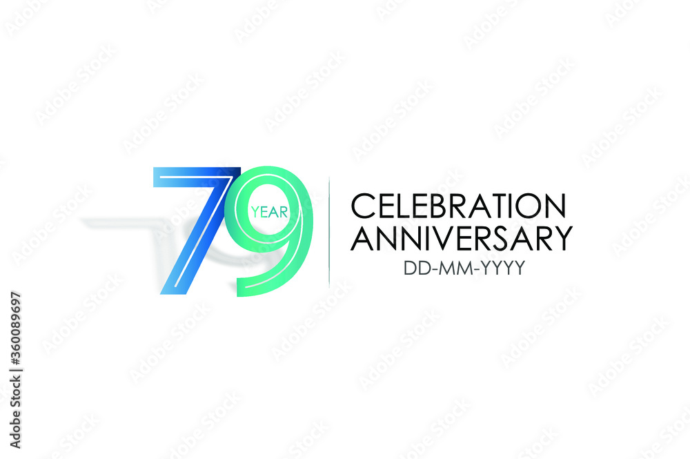 79 years anniversary celebration Blue and Tosca Colors Design logotype. anniversary logo isolated on White background, vector Horizontal number design for celebration, invitation card -vector 79 years anniversary celebration Blue and Tosca Colors Design logotype. anniversary logo isolated on White background, vector Horizontal number design for celebration, invitation card -vector