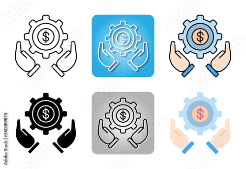 Business Strategy with operations icon set isolated on white background for web design