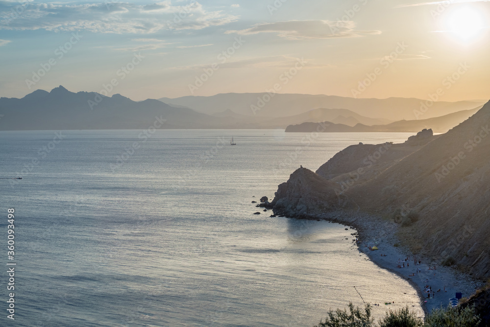Sunset in the  Black Sea, Crimea.