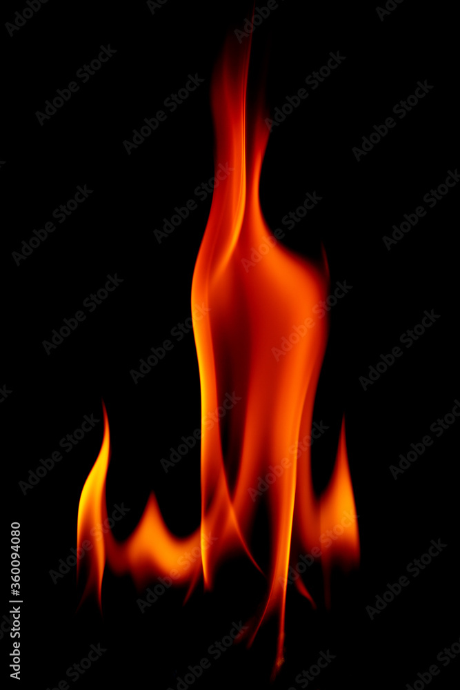 Fire flames on black background Fire flames on black background