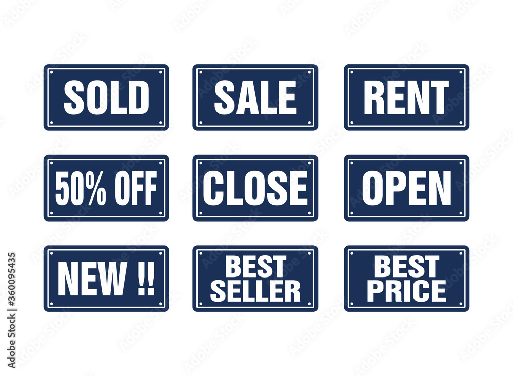 Grocery Store or wallmart Sign vector illustration set Grocery Store or wallmart Sign vector illustration set