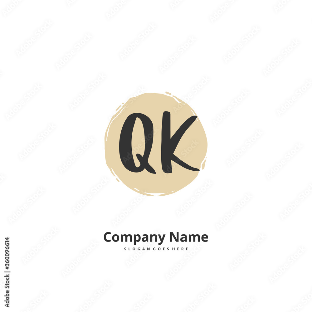 Q K QK Initial handwriting and signature logo design with circle. Beautiful design handwritten logo for fashion, team, wedding, luxury logo. Q K QK Initial handwriting and signature logo design with circle. Beautiful design handwritten logo for fashion, team, wedding, luxury logo.