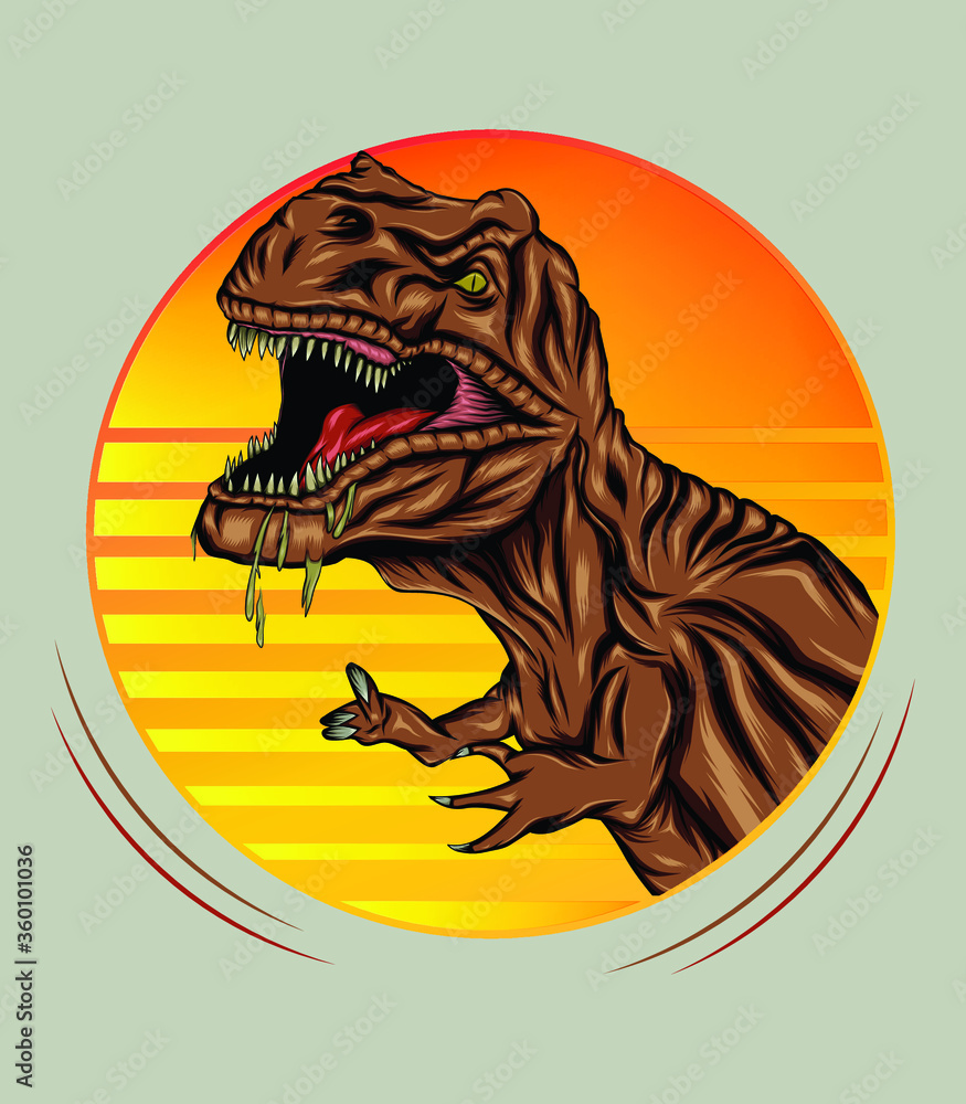 Chrome dino t-rex dont touch sign Royalty Free Vector Image