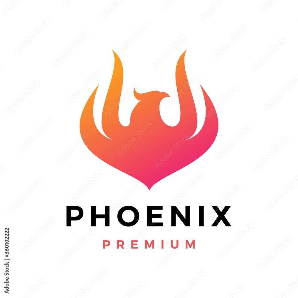 phoenix fire frame logo vector icon illustration phoenix fire frame logo vector icon illustration