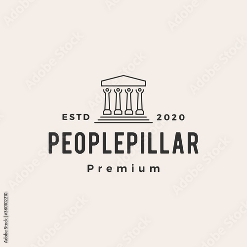 people pillar hipster vintage logo vector icon illustration