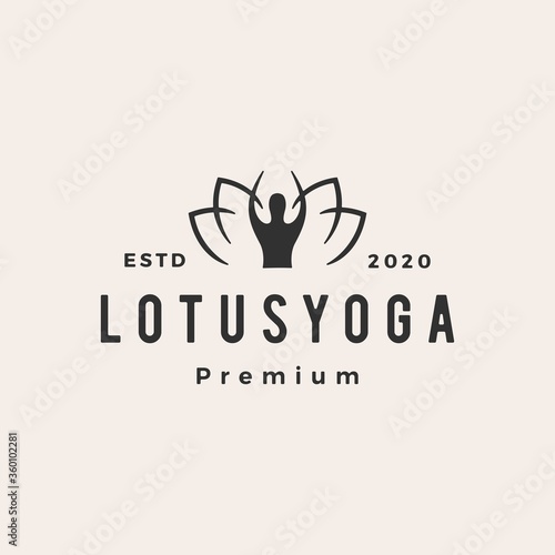 lotus yoga human logo vector icon illustration