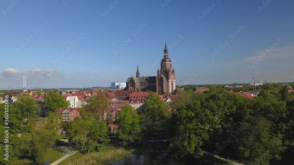 European gothic church in front of a blue sky in Germany. European gothic church in front of a blue sky in Germany.
