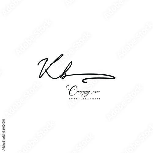 KB initials signature logo. Handwriting logo vector templates. Hand drawn Calligraphy lettering Vector illustration.