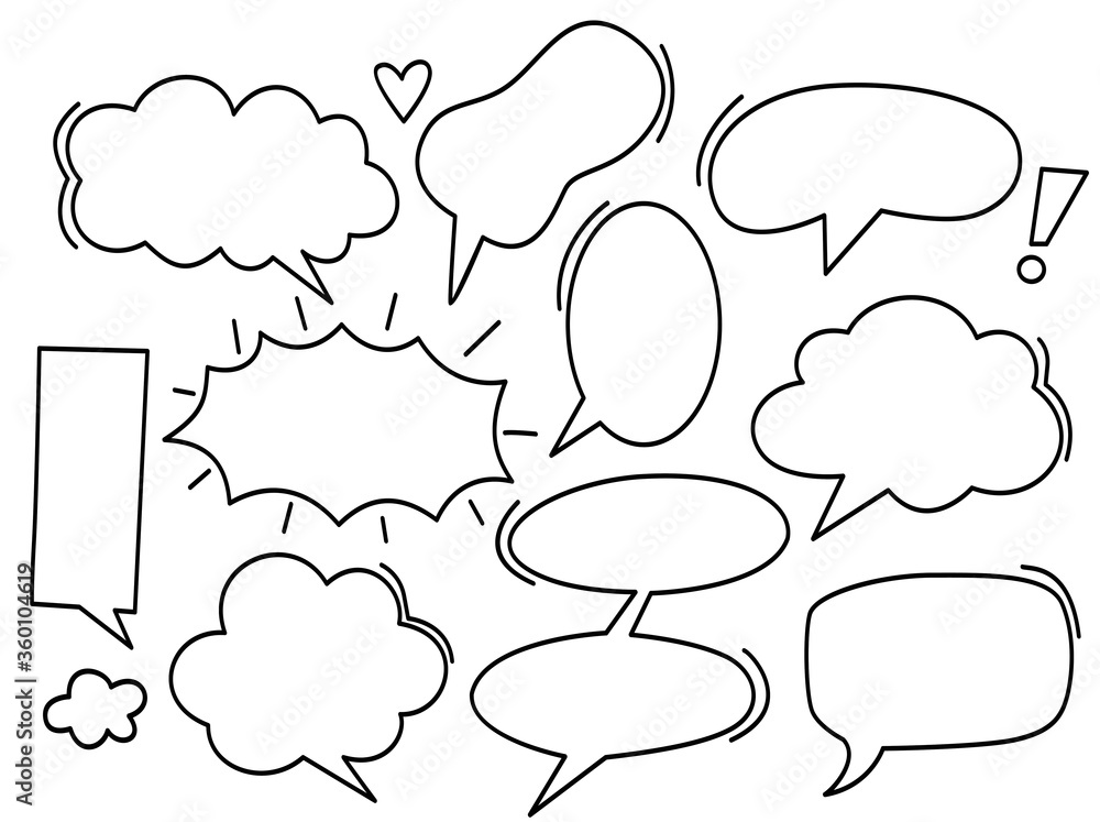 A set of comic speech bubbles and elements