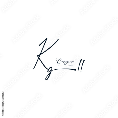 KG initials signature logo. Handwriting logo vector templates. Hand drawn Calligraphy lettering Vector illustration.
