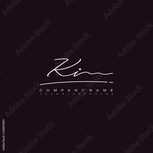 KI initials signature logo. Handwriting logo vector templates. Hand drawn Calligraphy lettering Vector illustration.
