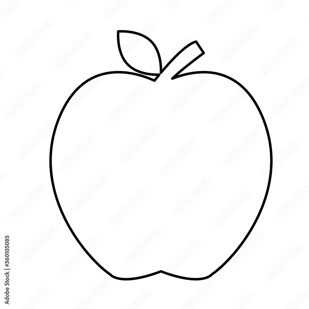 Apple outline shape icon on white background. Apple sign. Apple outline shape icon on white background. Apple sign.