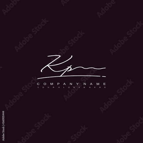 KP initials signature logo. Handwriting logo vector templates. Hand drawn Calligraphy lettering Vector illustration. 