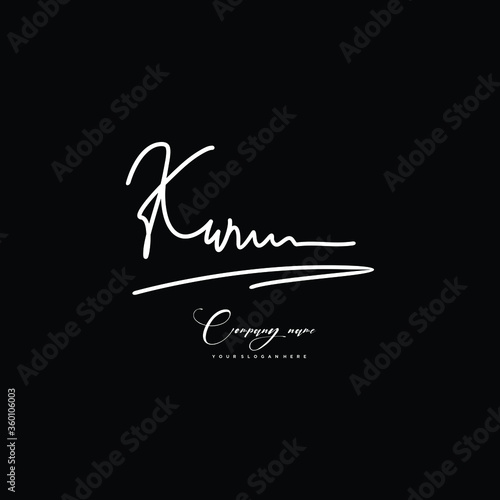 KW initials signature logo. Handwriting logo vector templates. Hand drawn Calligraphy lettering Vector illustration. 