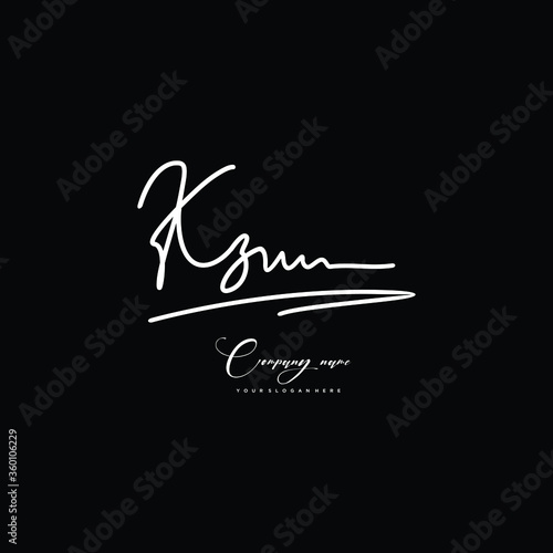 KZ initials signature logo. Handwriting logo vector templates. Hand drawn Calligraphy lettering Vector illustration. 