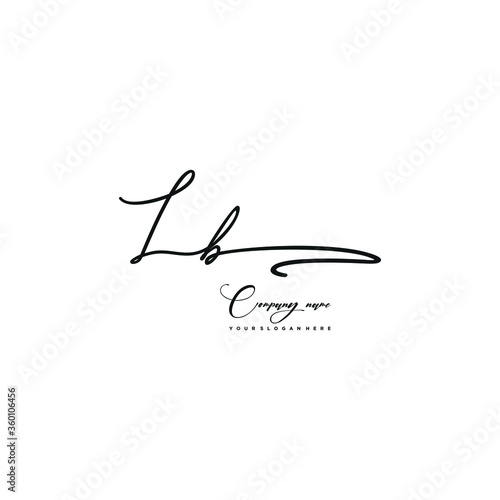 LB initials signature logo. Handwriting logo vector templates. Hand drawn Calligraphy lettering Vector illustration. 