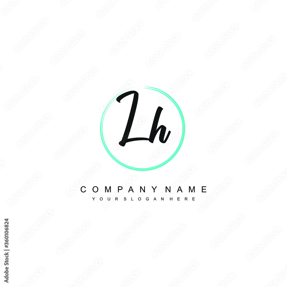 LH initials signature logo. Handwriting logo vector templates. Hand drawn Calligraphy lettering Vector illustration.
