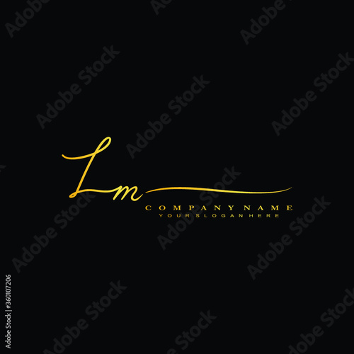 LM initials signature logo. Handwriting logo vector templates. Hand drawn Calligraphy lettering Vector illustration.
