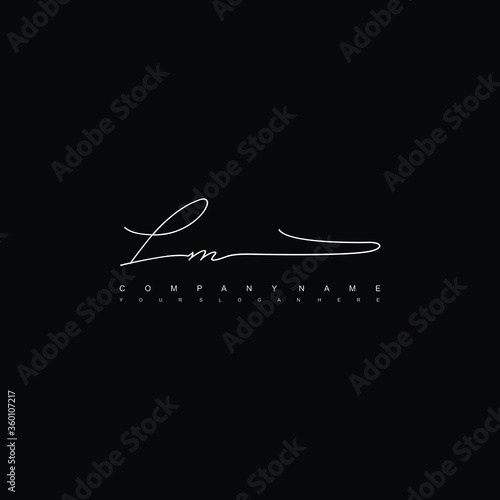 LM initials signature logo. Handwriting logo vector templates. Hand drawn Calligraphy lettering Vector illustration.
