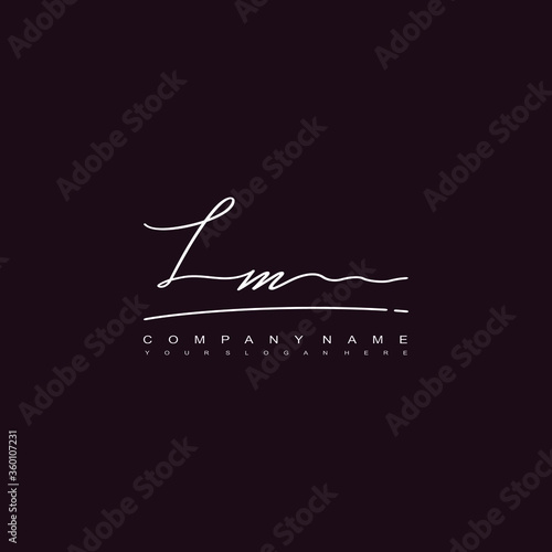LM initials signature logo. Handwriting logo vector templates. Hand drawn Calligraphy lettering Vector illustration.
