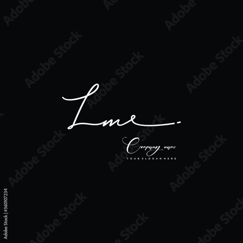 LM initials signature logo. Handwriting logo vector templates. Hand drawn Calligraphy lettering Vector illustration.
