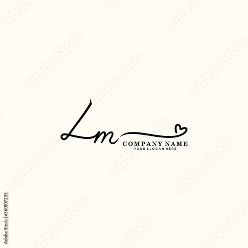 LM initials signature logo. Handwriting logo vector templates. Hand drawn Calligraphy lettering Vector illustration.

