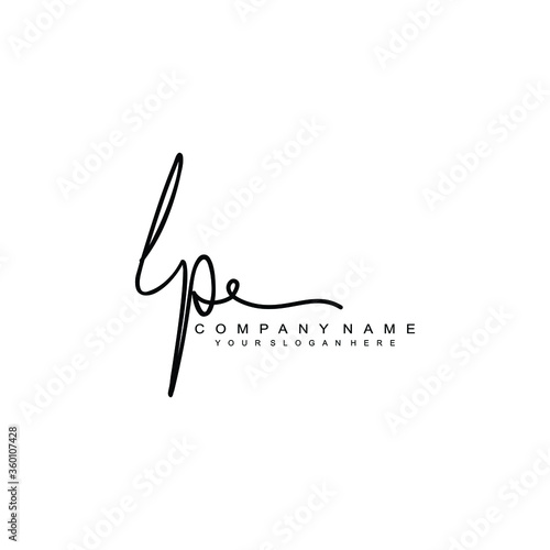 LP initials signature logo. Handwriting logo vector templates. Hand drawn Calligraphy lettering Vector illustration.
