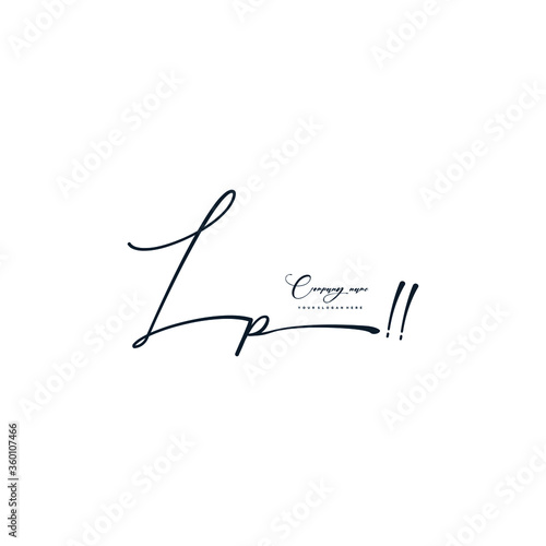 LP initials signature logo. Handwriting logo vector templates. Hand drawn Calligraphy lettering Vector illustration.
