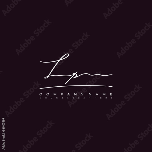 LP initials signature logo. Handwriting logo vector templates. Hand drawn Calligraphy lettering Vector illustration. 
