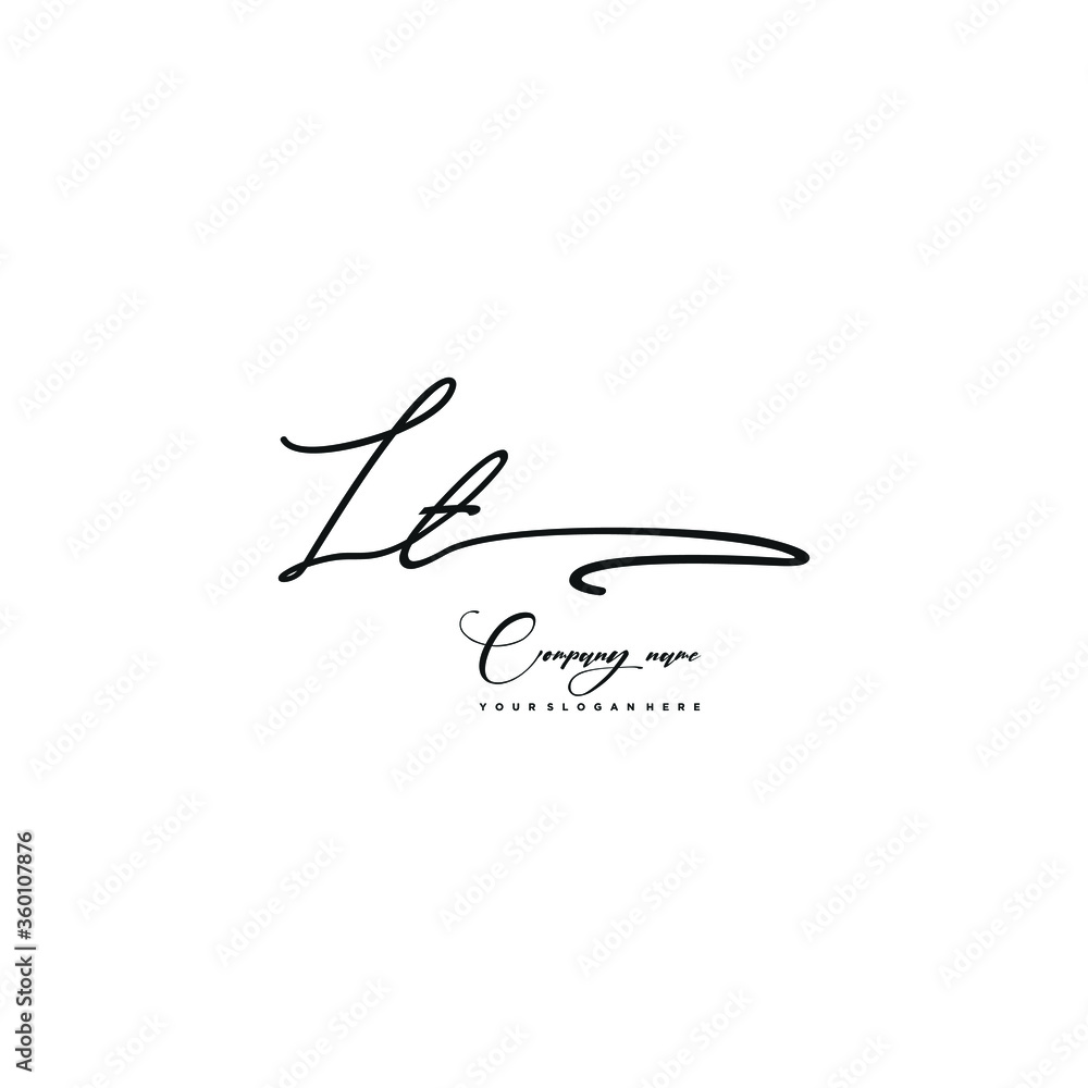 LT initials signature logo. Handwriting logo vector templates. Hand drawn Calligraphy lettering Vector illustration. LT initials signature logo. Handwriting logo vector templates. Hand drawn Calligraphy lettering Vector illustration.