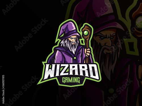 Wizard mascot sport logo design