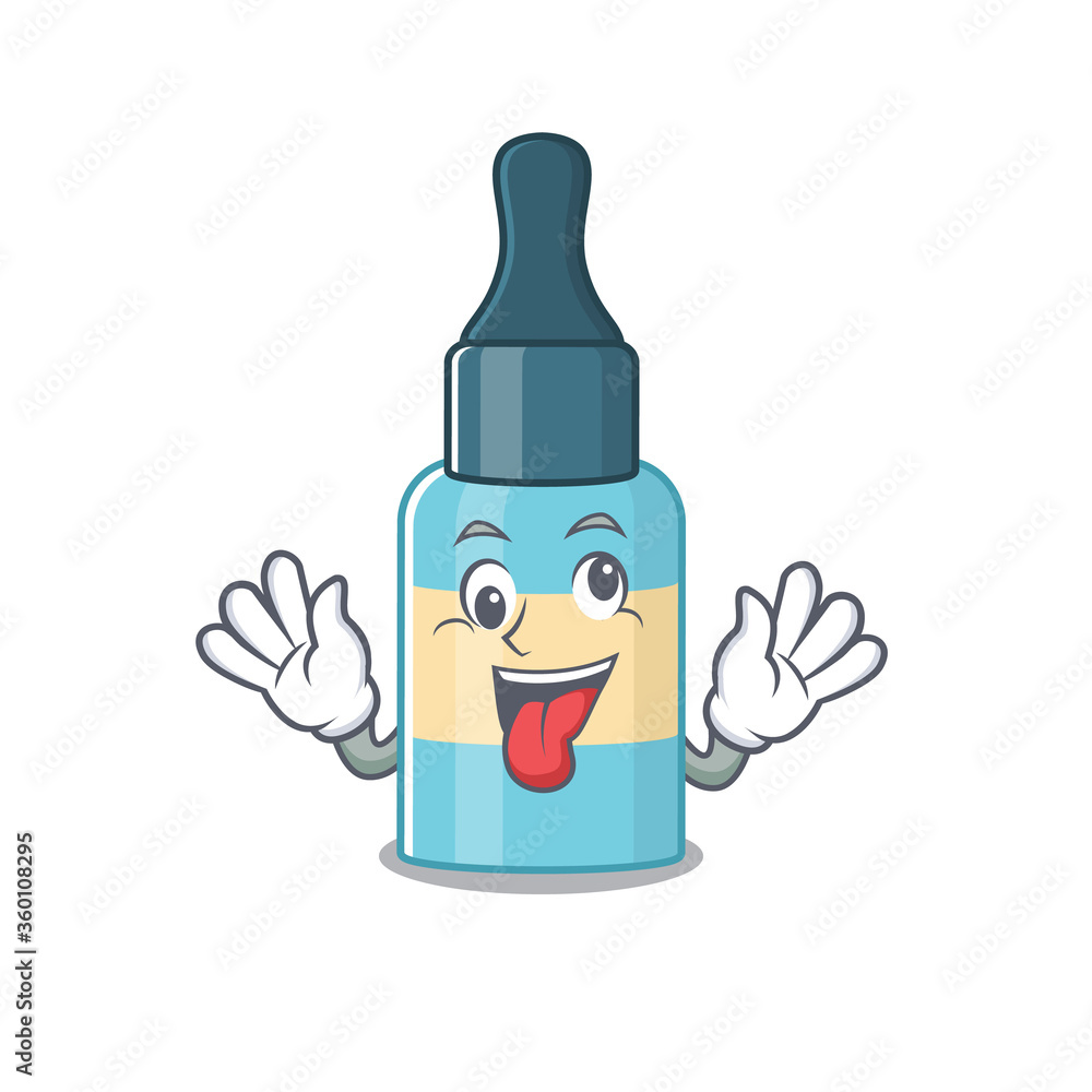 A mascot design of hair oil having a funny crazy face A mascot design of hair oil having a funny crazy face