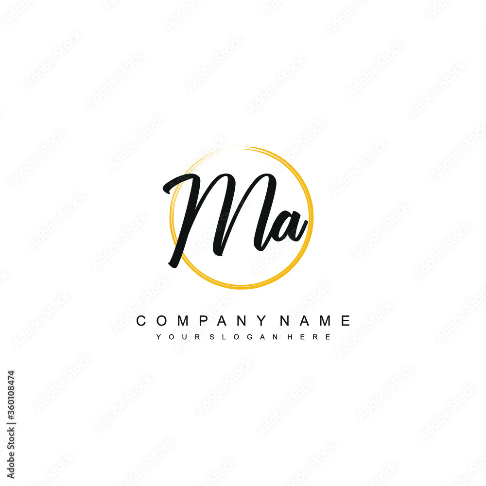 MA initials signature logo. Handwriting logo vector templates. Hand drawn Calligraphy lettering Vector illustration. MA initials signature logo. Handwriting logo vector templates. Hand drawn Calligraphy lettering Vector illustration.