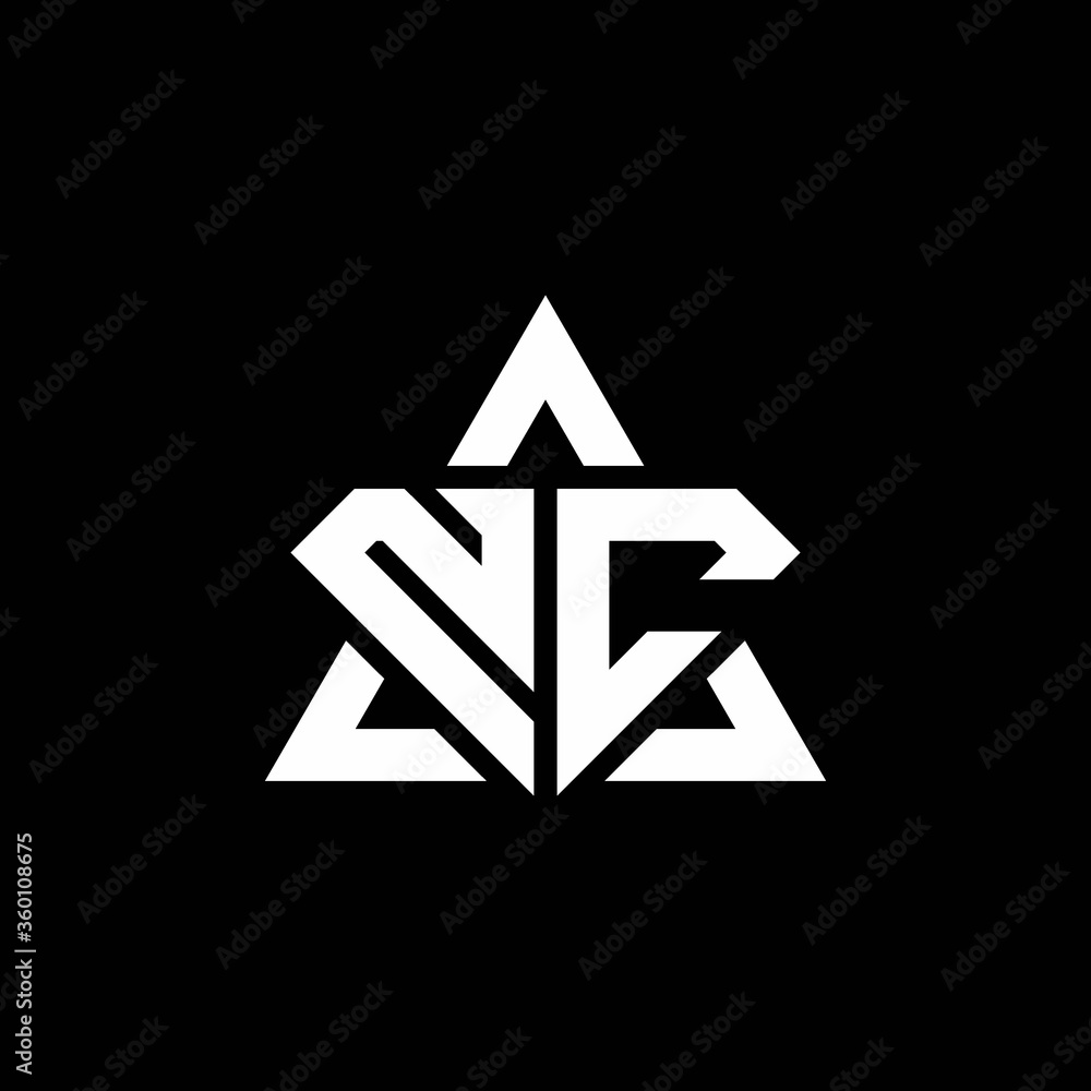NC monogram logo with diamond shape and triangle outline